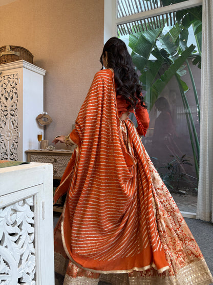 Simran Rust Lehenga