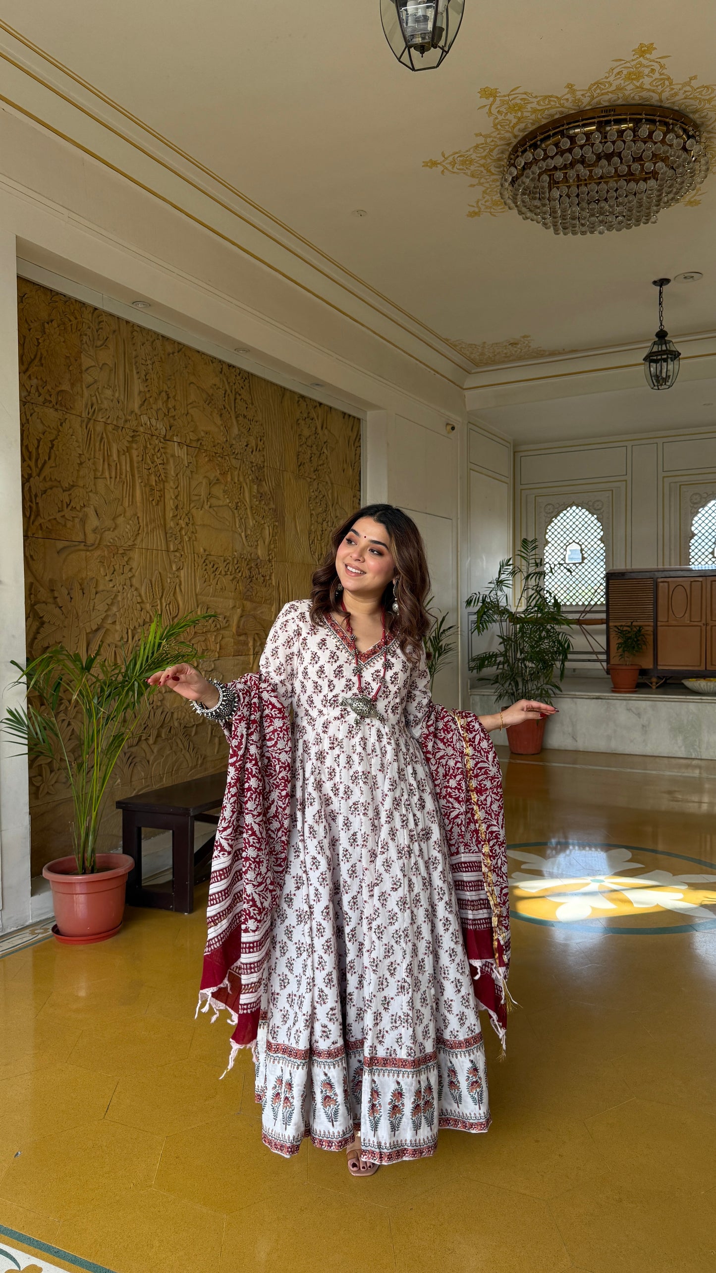 Namsvi Handblock Anarkali Set