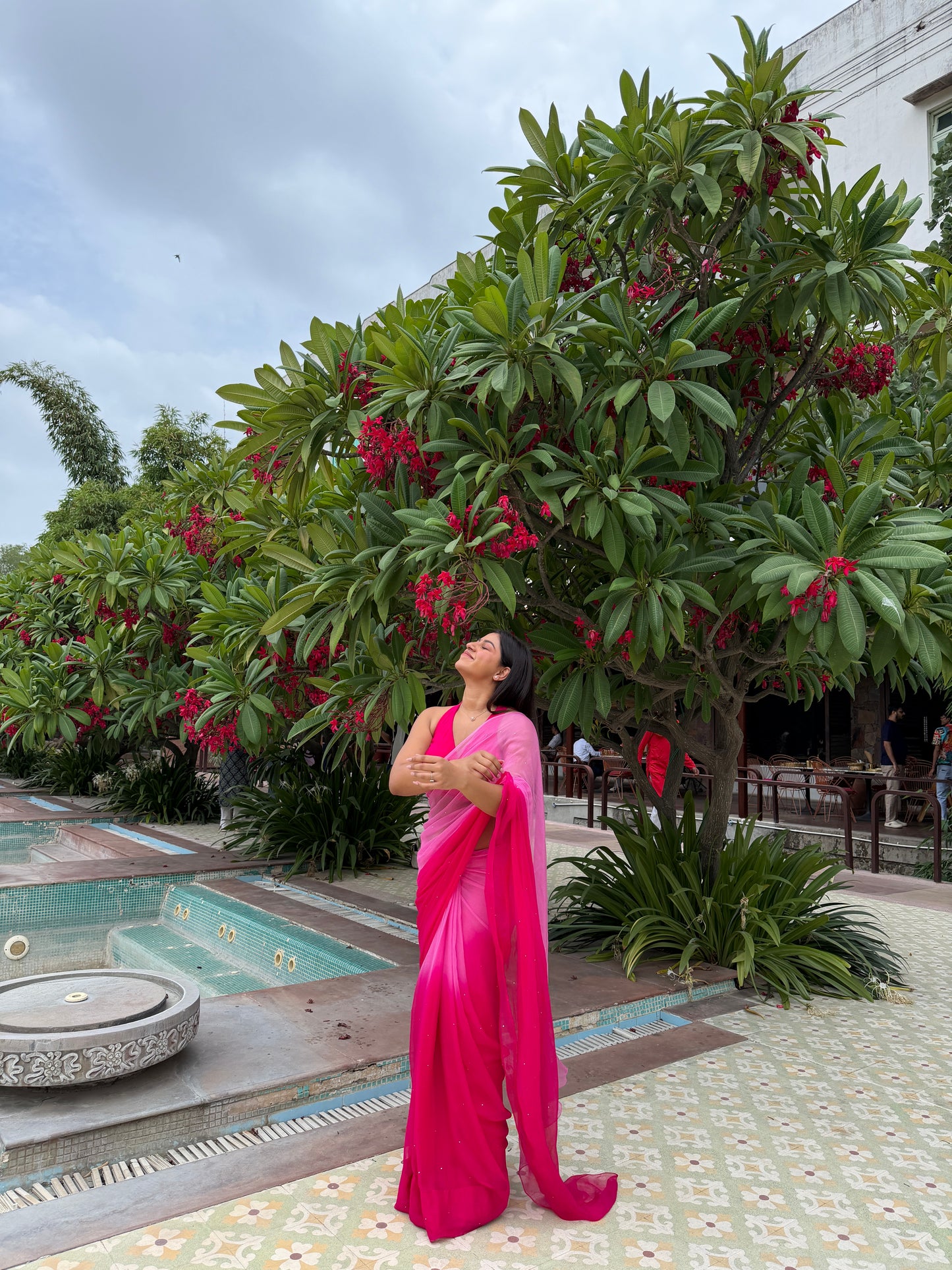 Suhani Pink Chiffon Saree