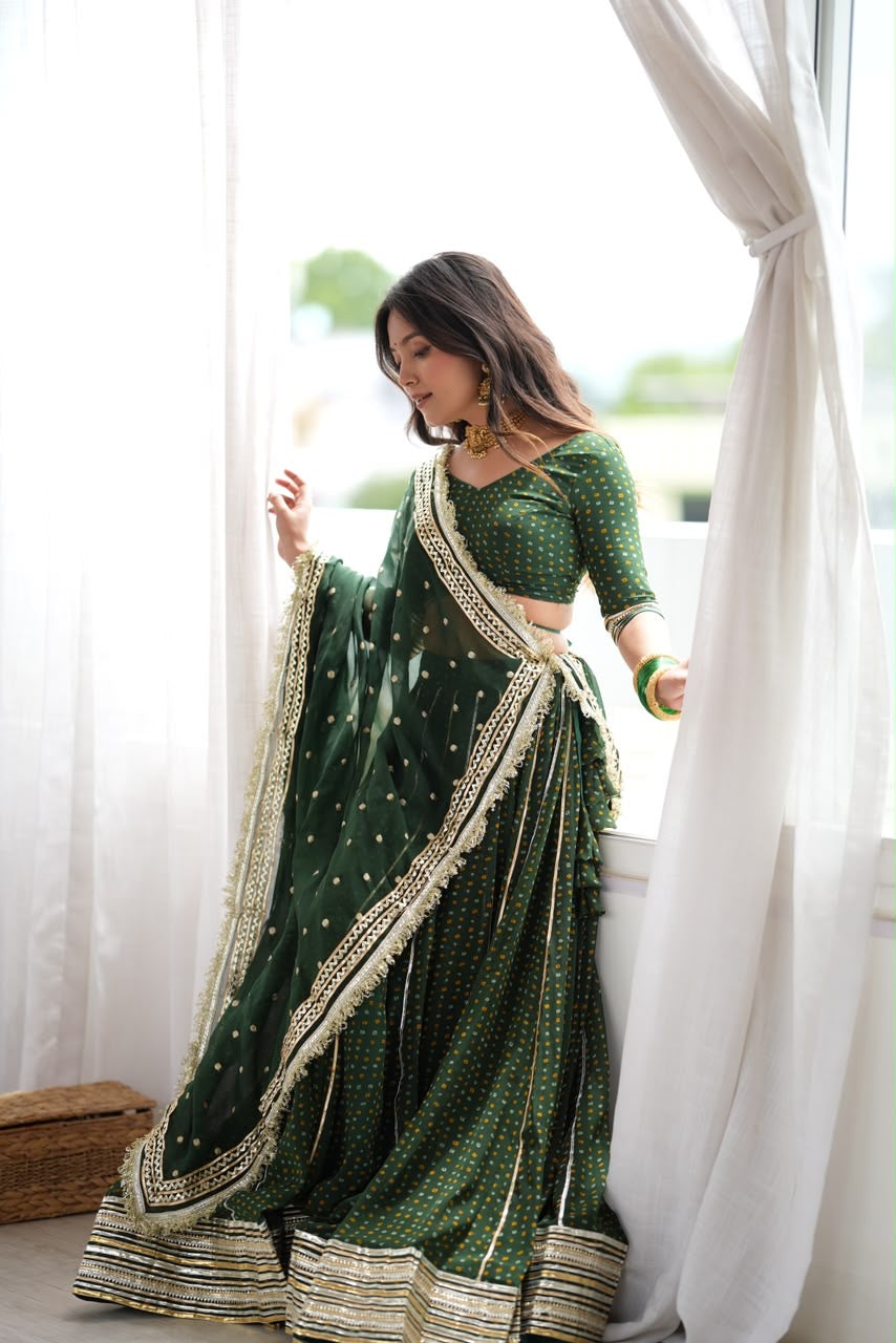 Niti Green Bandhani Lehenga