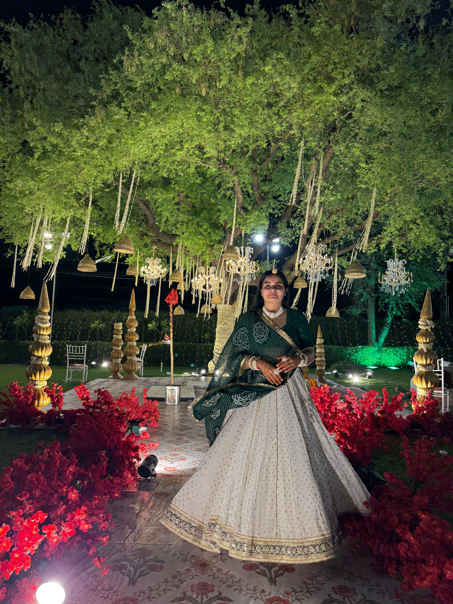 Paridhi Green Bandhani Lehenga