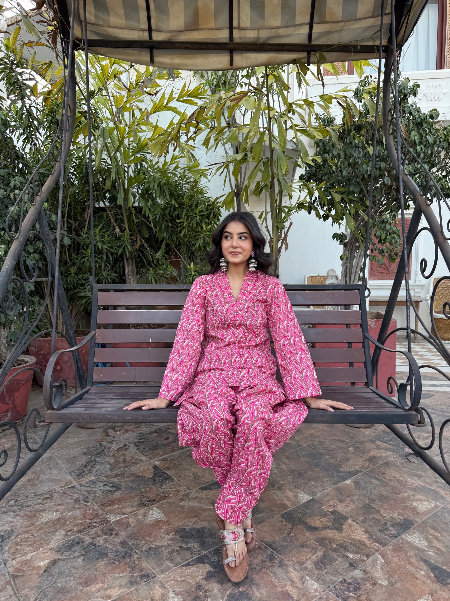 Blush Cotton Farshi Set