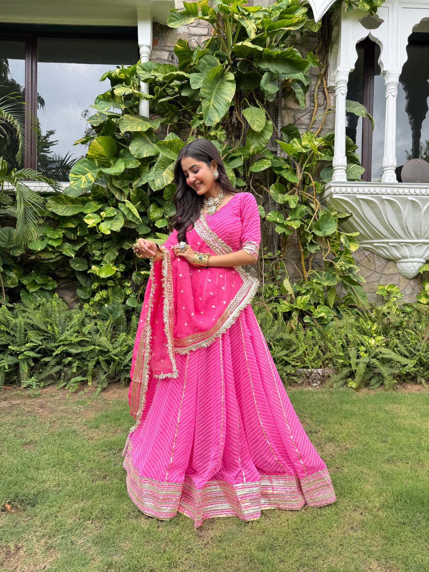 Priya Pink Leheriya Lehenga