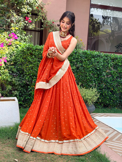 Malang Rust Lehenga