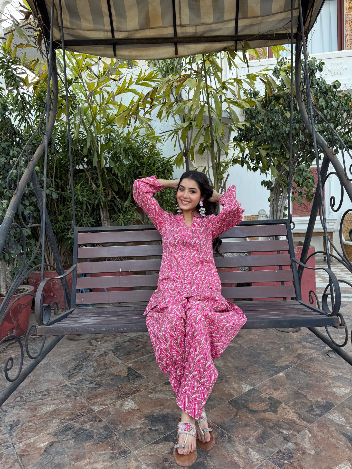 Blush Cotton Farshi Set