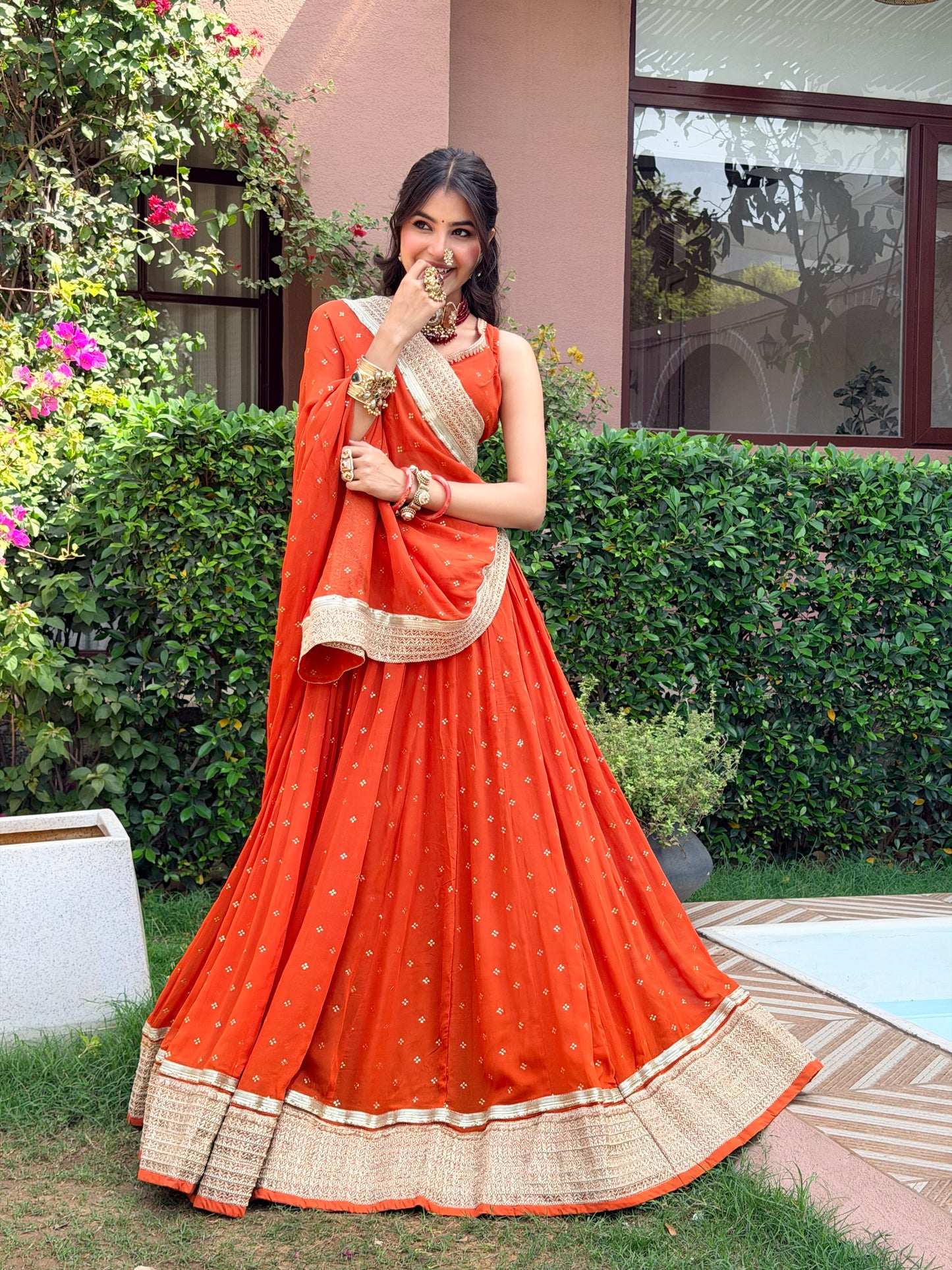 Malang Rust Lehenga