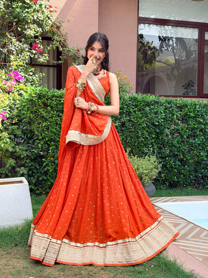Malang Rust Lehenga