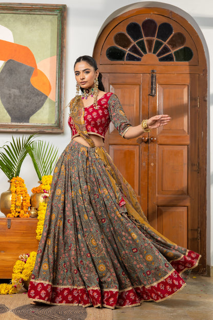 Urmi Handblock Lehenga