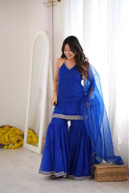 Dhiti Blue Sharara Set