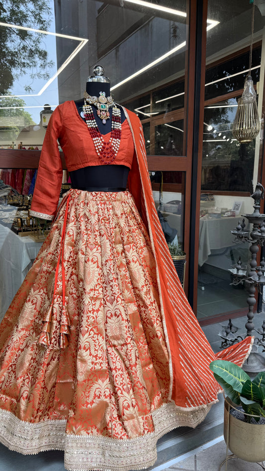Simran Rust Lehenga