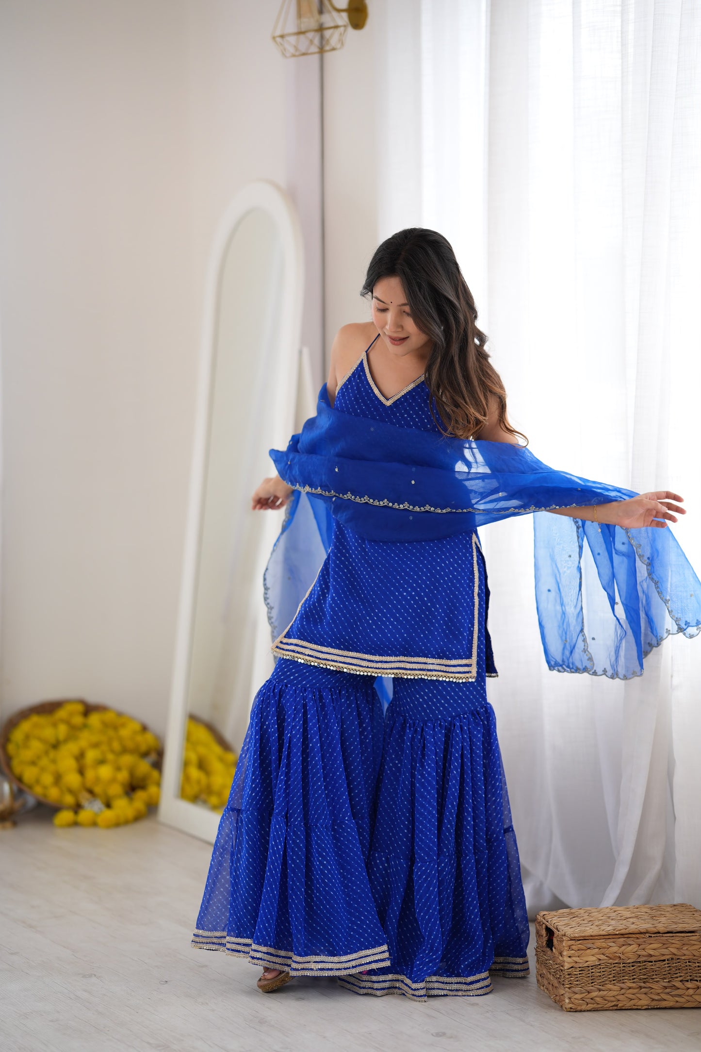 Dhiti Blue Sharara Set