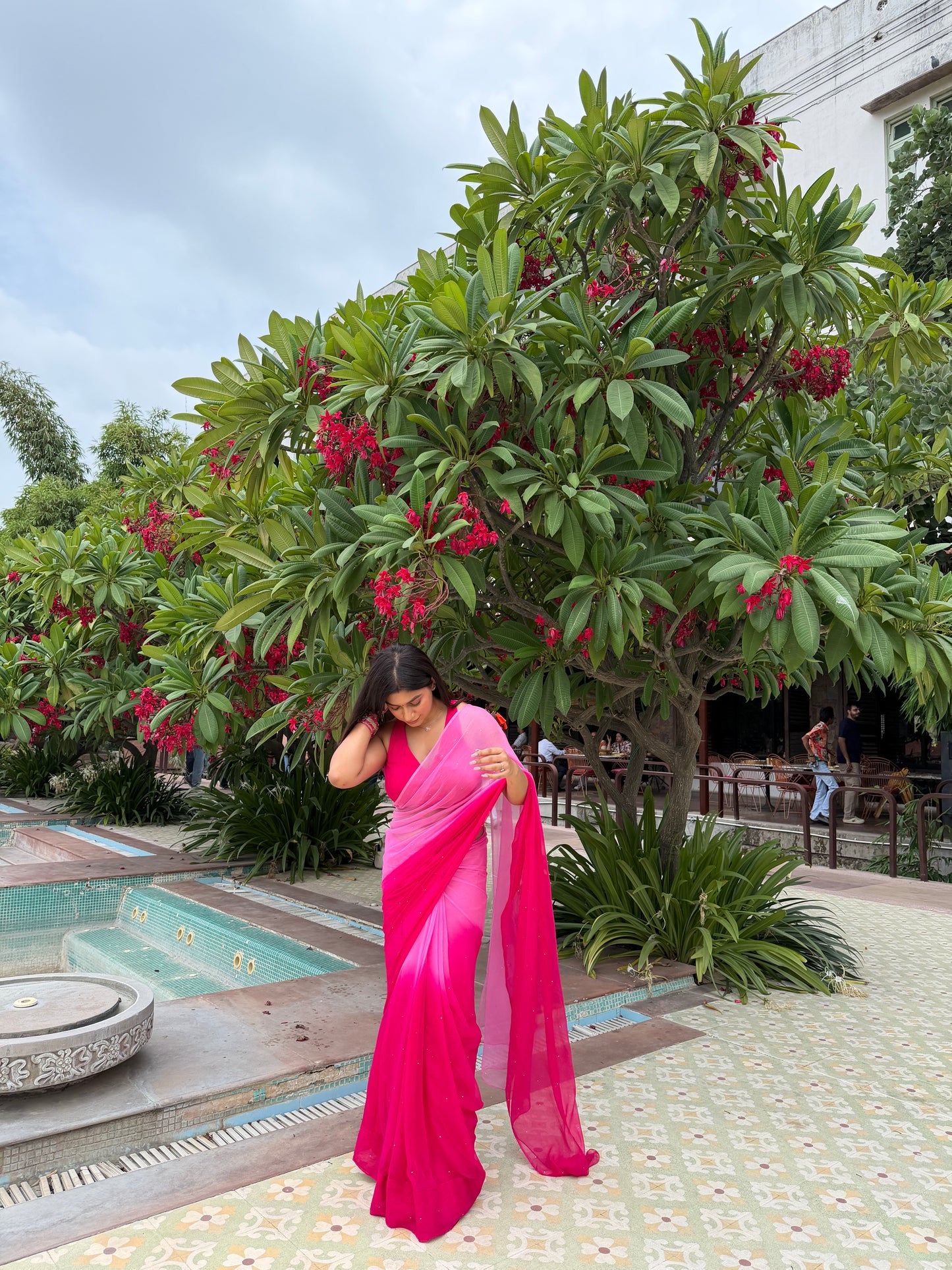 Suhani Pink Chiffon Saree