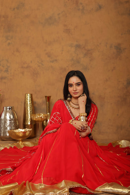 Heer Red Lehenga