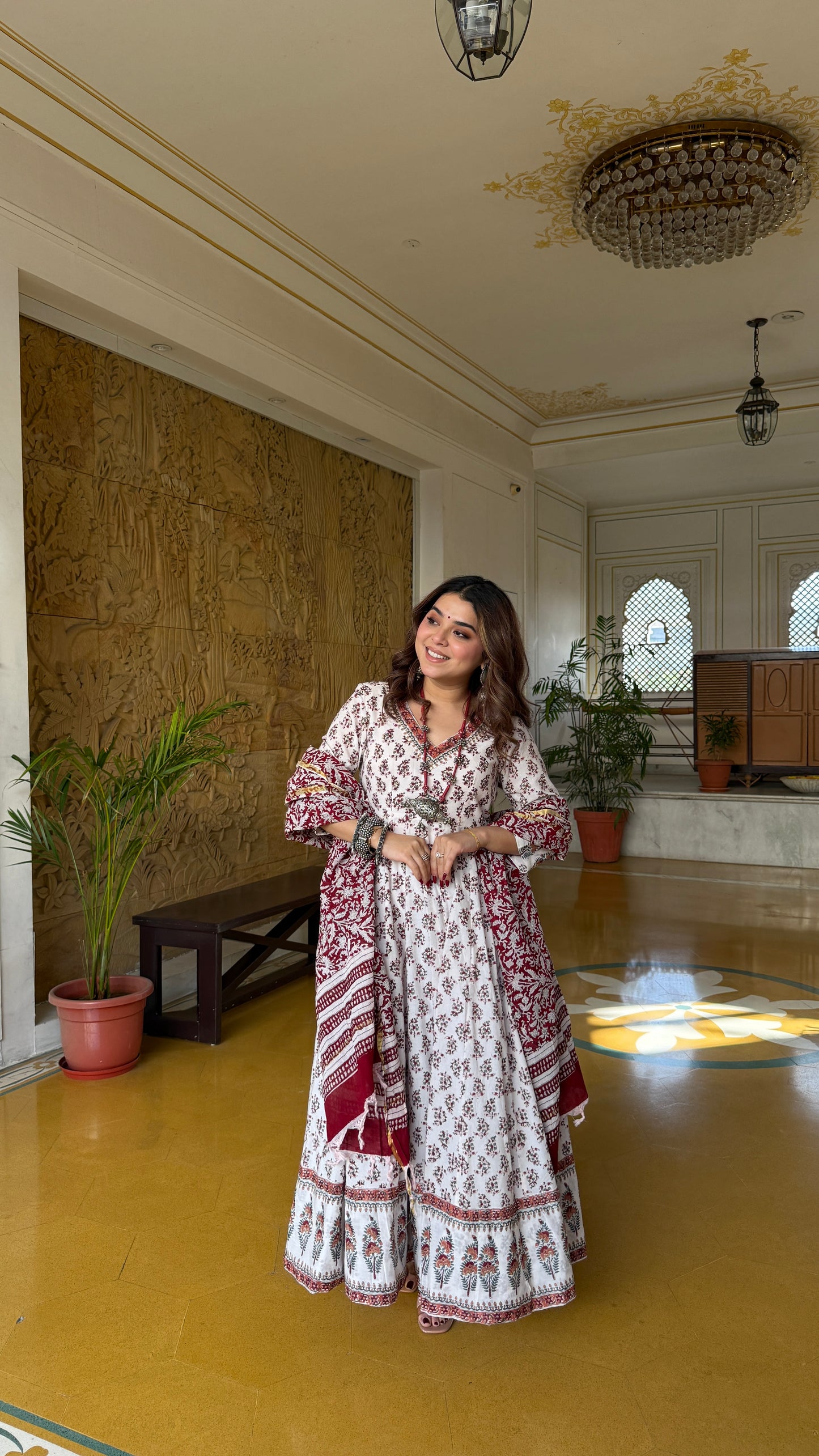 Namsvi Handblock Anarkali Set