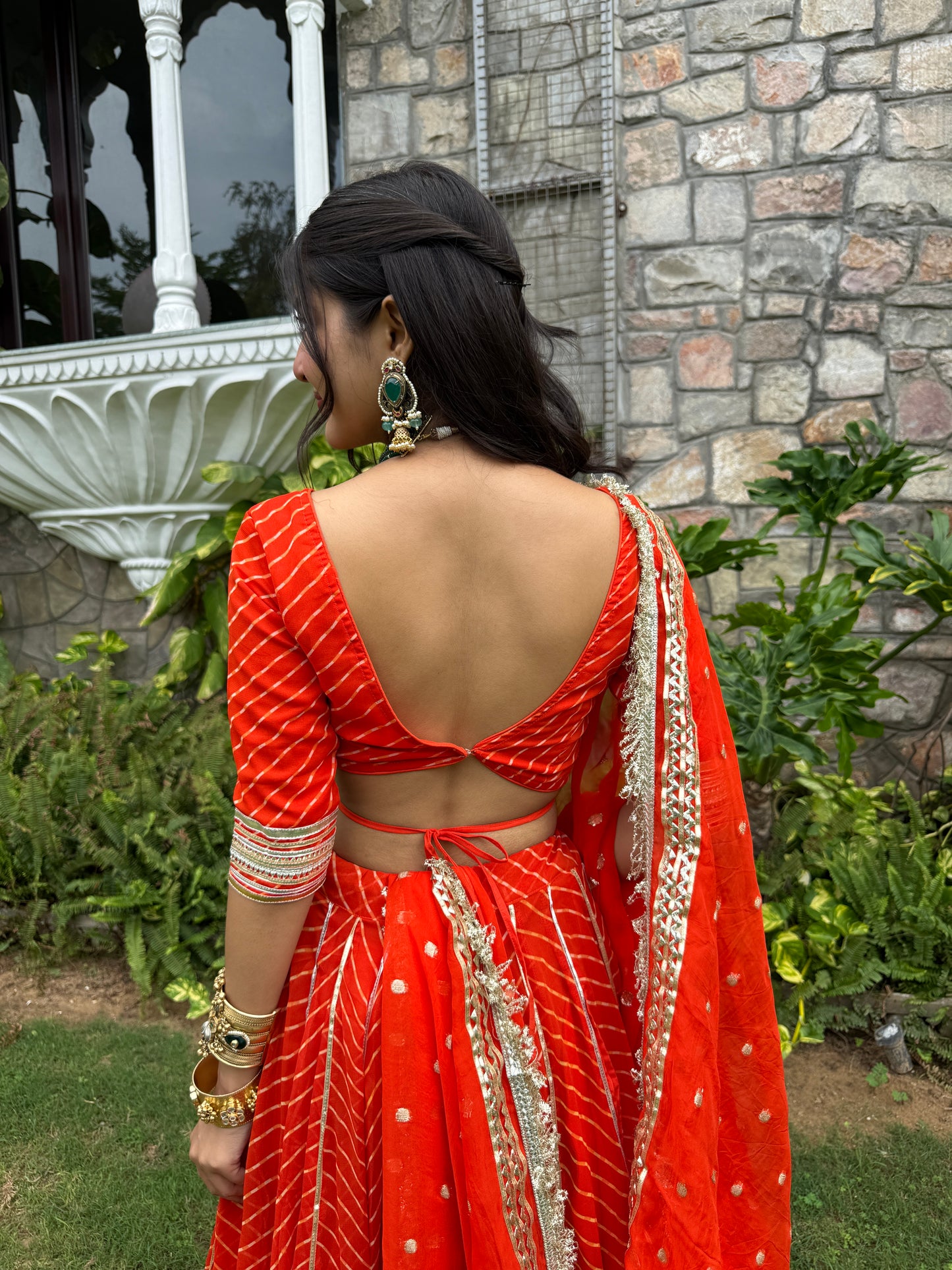 Priya Orange Leheriya Lehenga