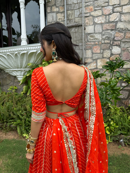 Priya Orange Leheriya Lehenga