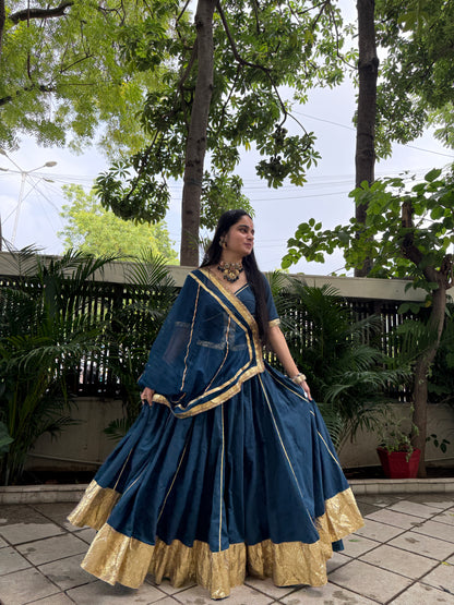 Mannat Teal Blue Lehenga