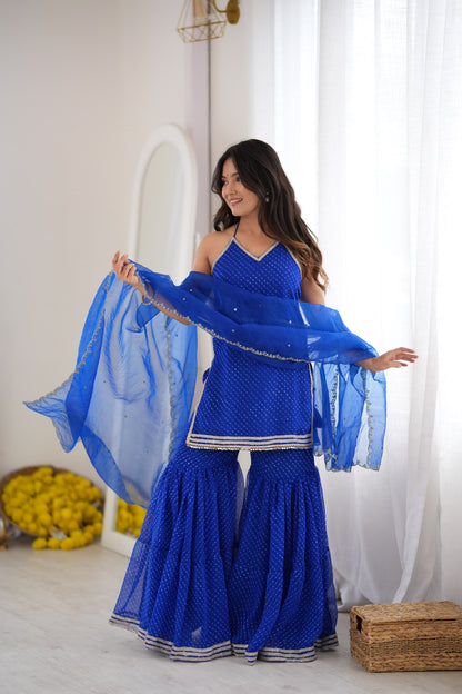 Dhiti Blue Sharara Set