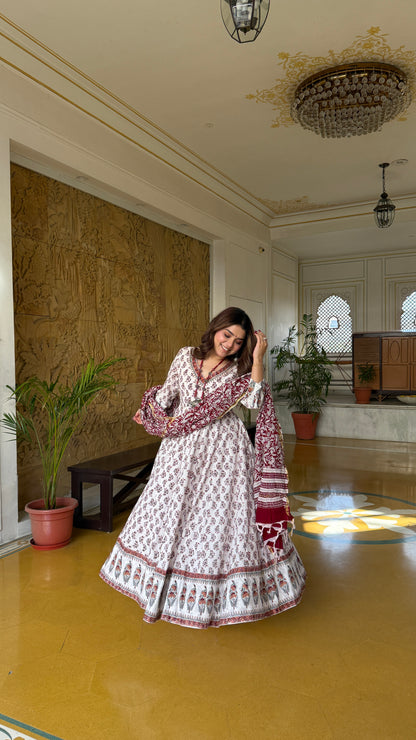 Namsvi Handblock Anarkali Set