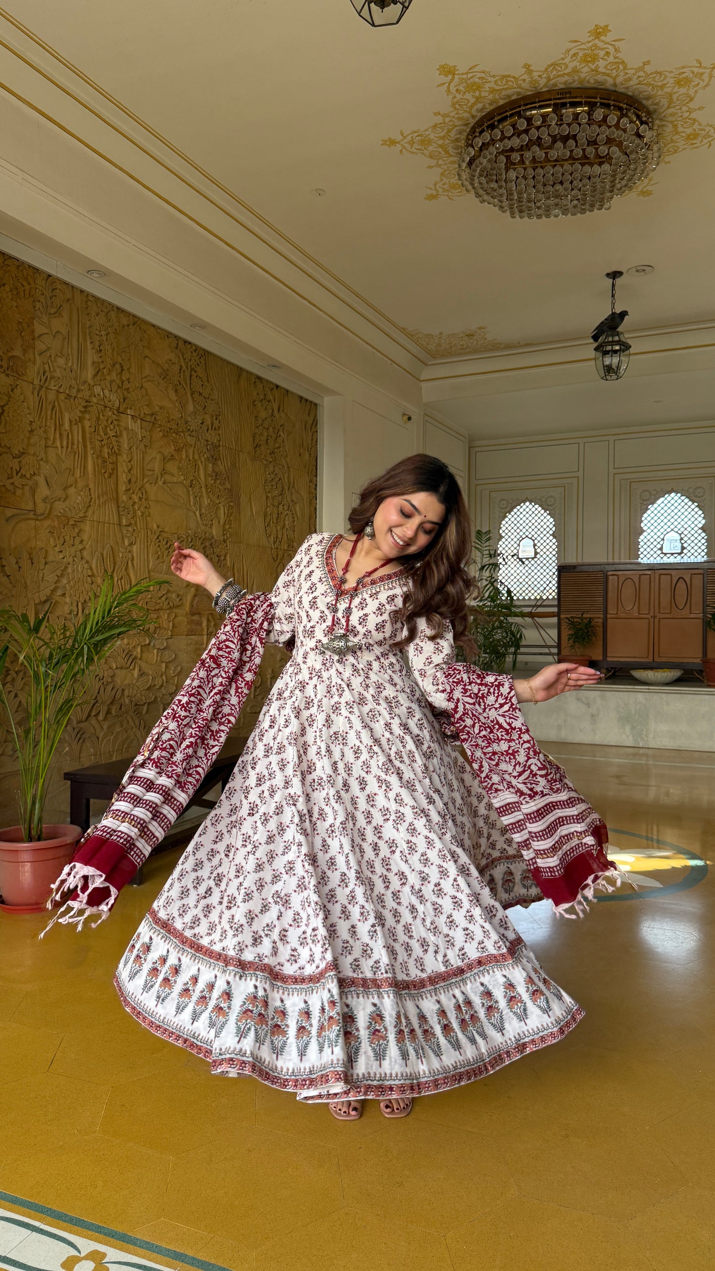 Namsvi Handblock Anarkali Set