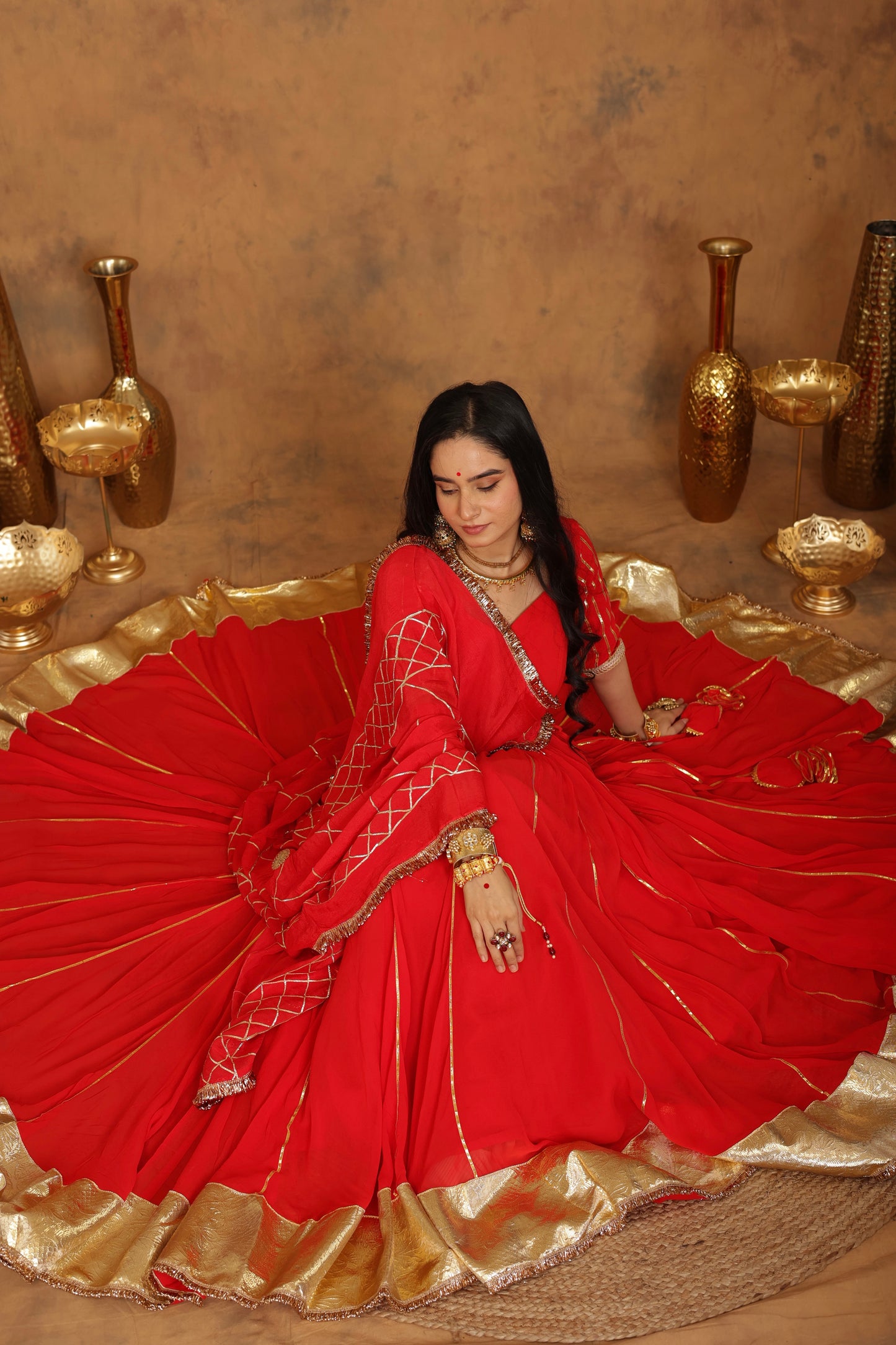 Heer Red Lehenga