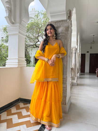 Dhiti Yellow Sharara Set
