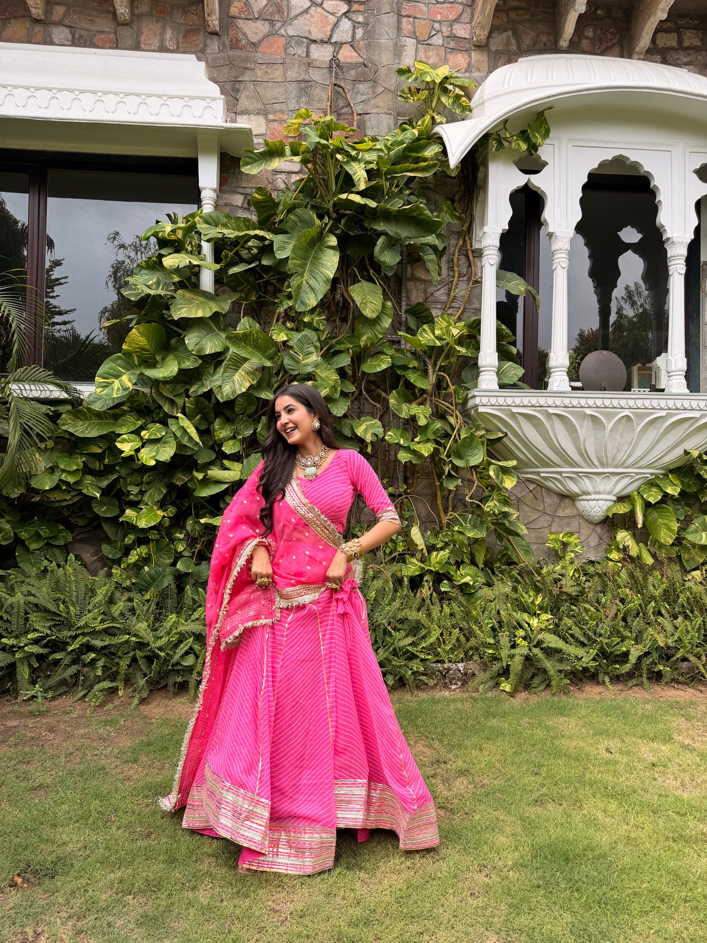Priya Pink Leheriya Lehenga