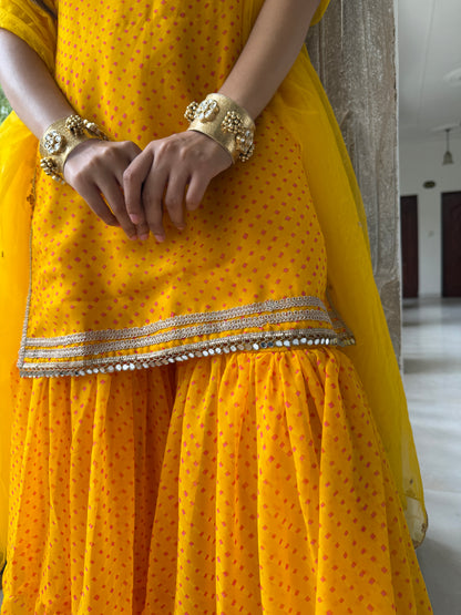 Dhiti Yellow Sharara Set