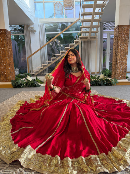 Jodha Red Lehenga