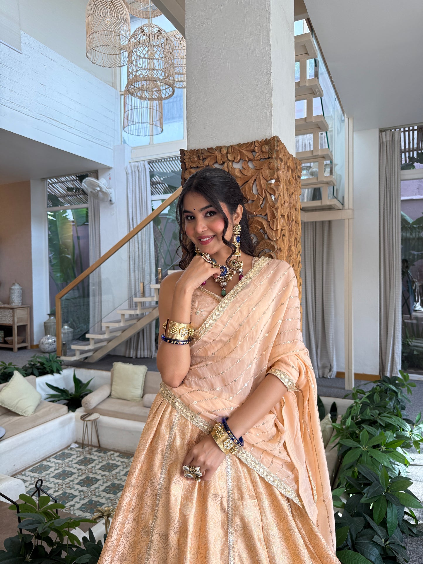 Prajakta Peach Lehenga