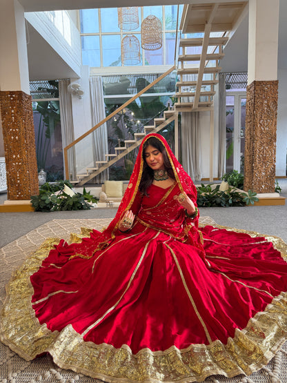 Jodha Red Lehenga
