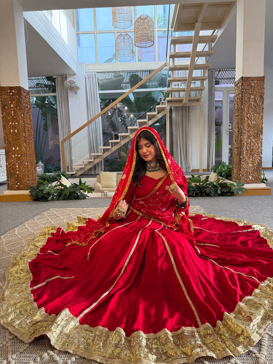 Jodha Red Lehenga