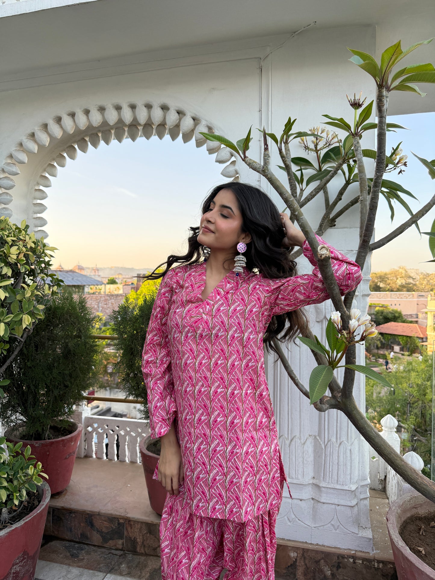 Blush Cotton Farshi Set