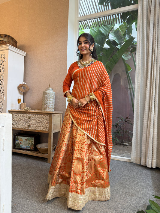 Simran Rust Lehenga