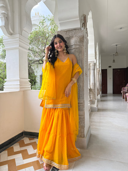 Dhiti Yellow Sharara Set