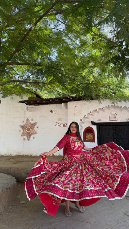 Radha Pink Cotton Lehenga