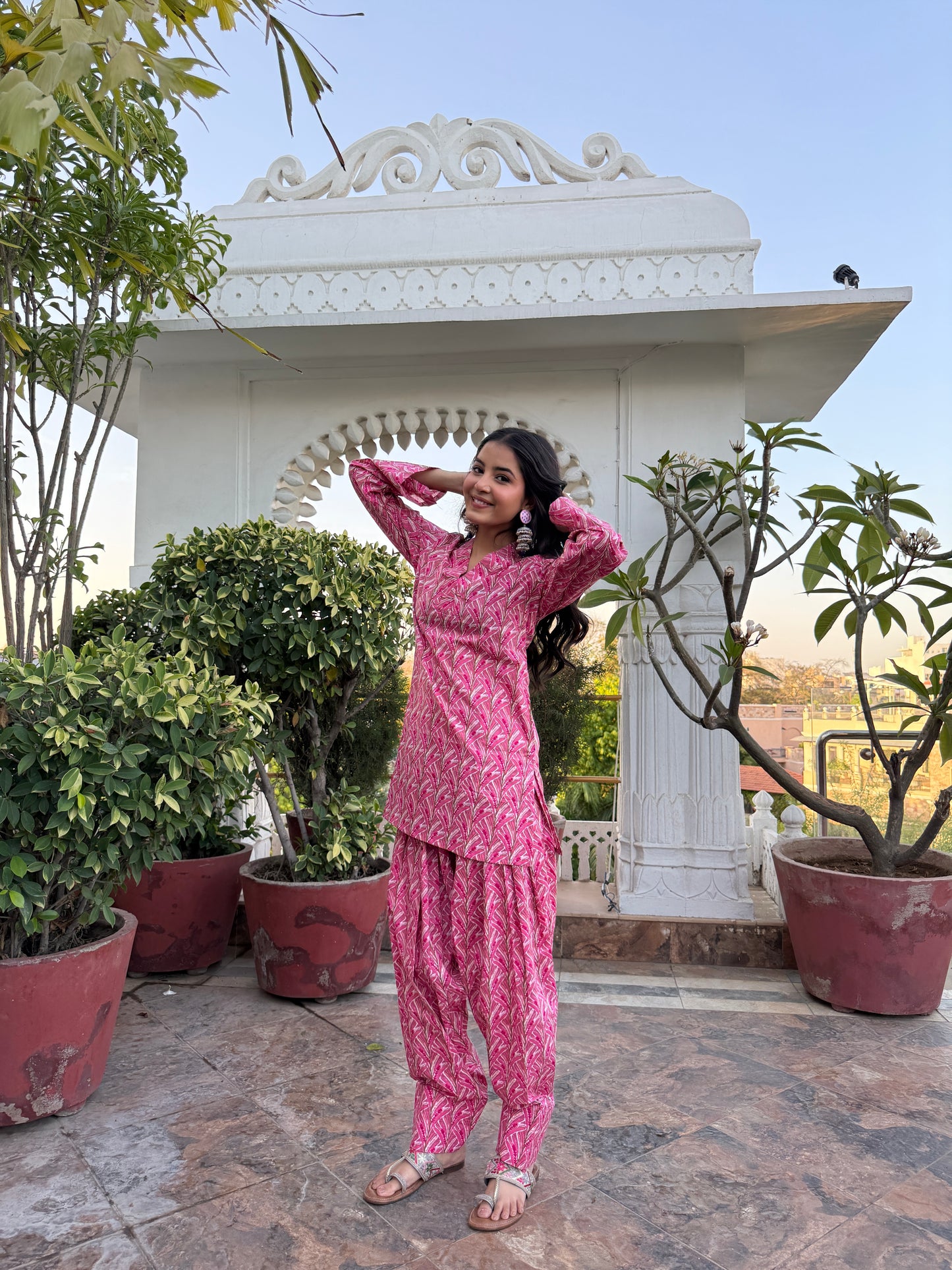 Blush Cotton Farshi Set