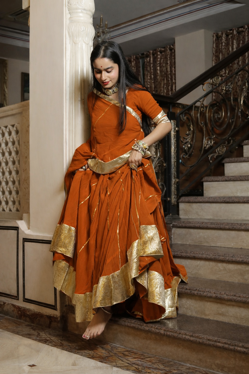 Maithili Rust Lehenga