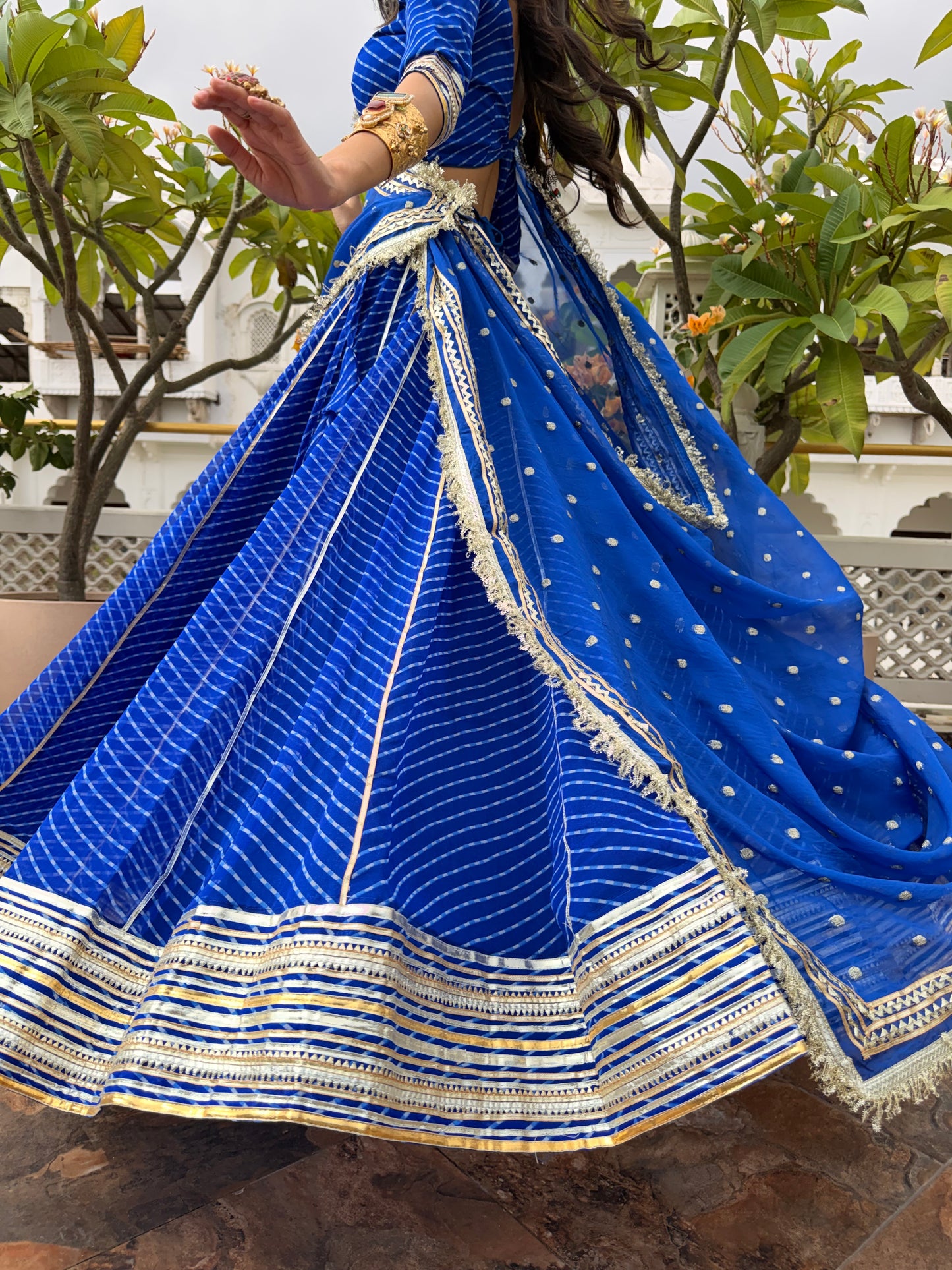 Priya Blue Leheriya Lehenga