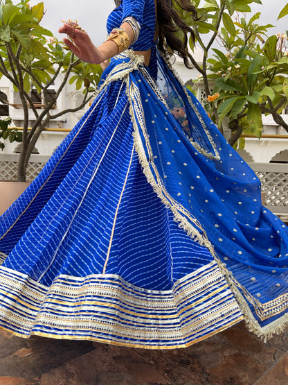 Priya Blue Leheriya Lehenga