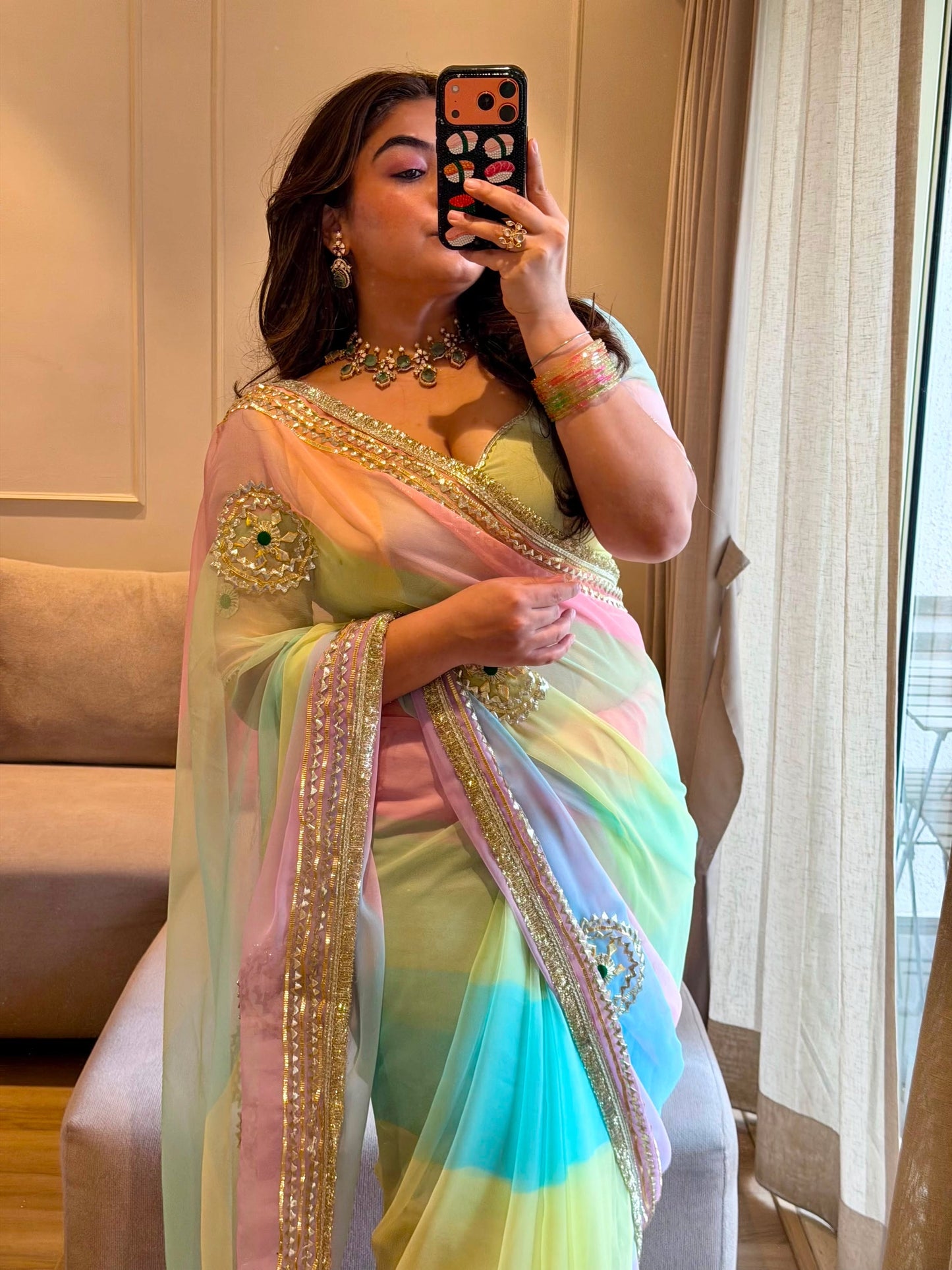 Khushi Samudari Leheriya Saree