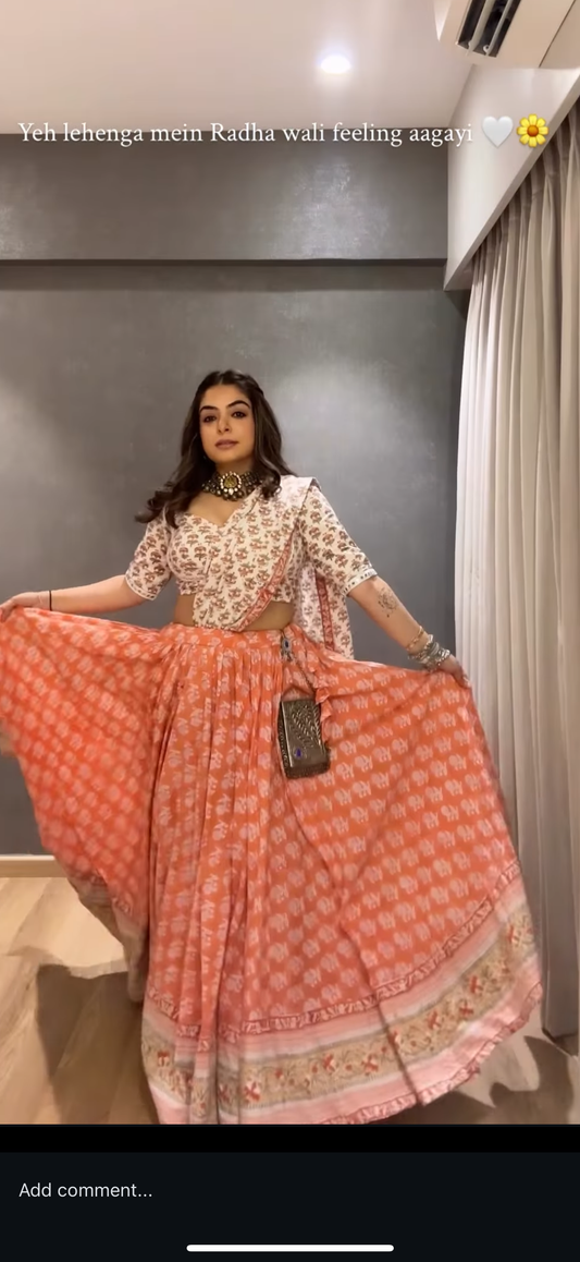 Gopi Peach Lehenga