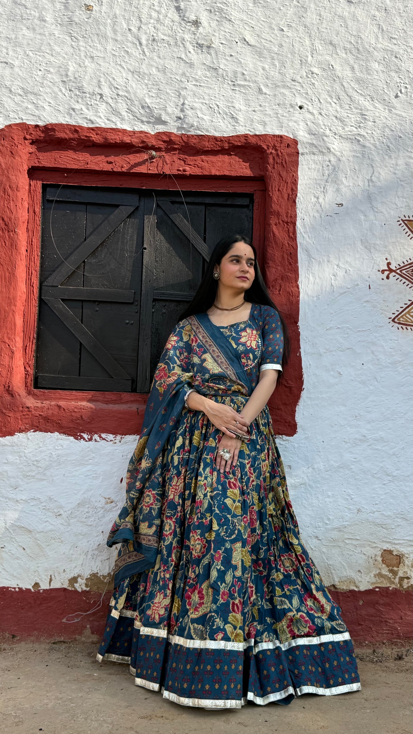 Radha Blue Cotton Lehenga