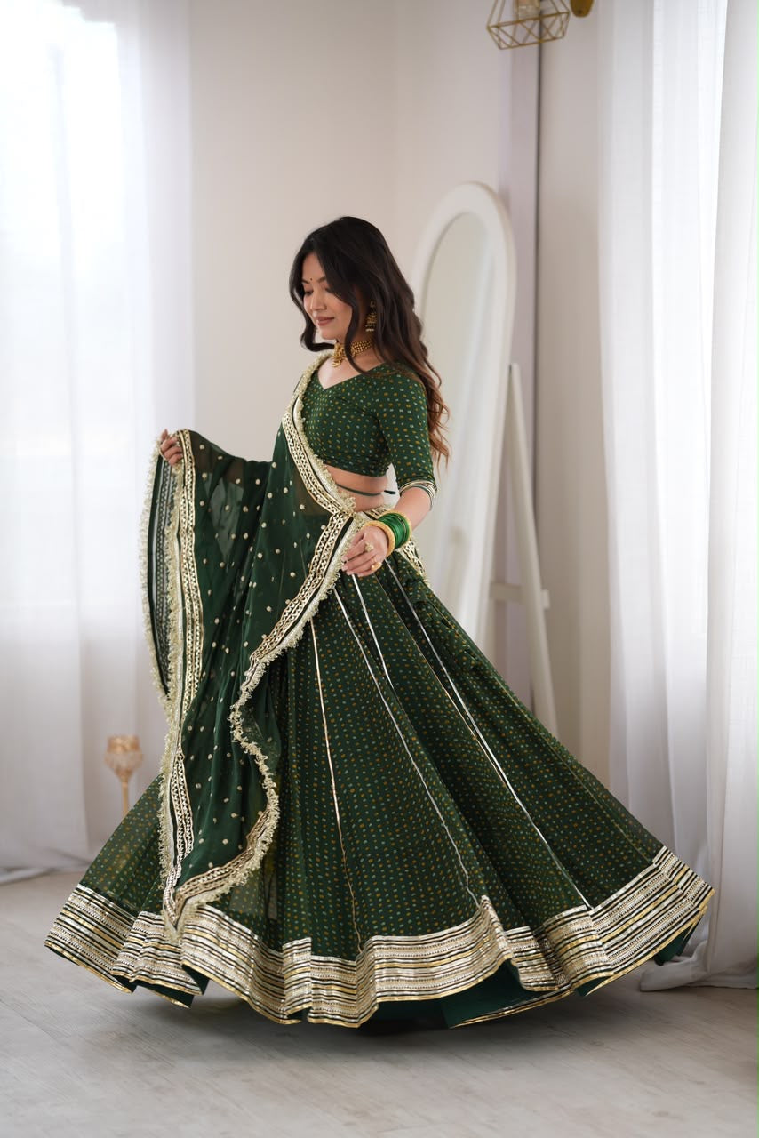 Niti Green Bandhani Lehenga