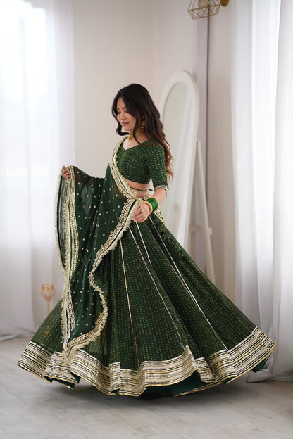 Niti Green Bandhani Lehenga