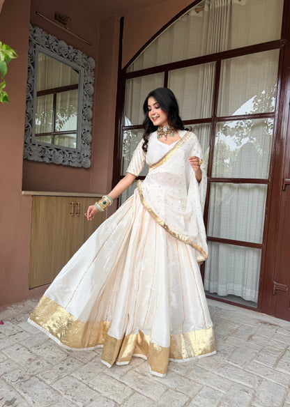 Atharvaa Ivory Lehenga