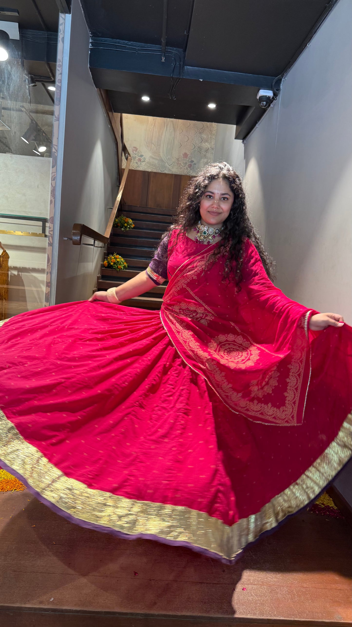Hridya Pink Bandhani Lehenga Set