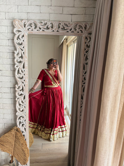 Mannat Red Lehenga