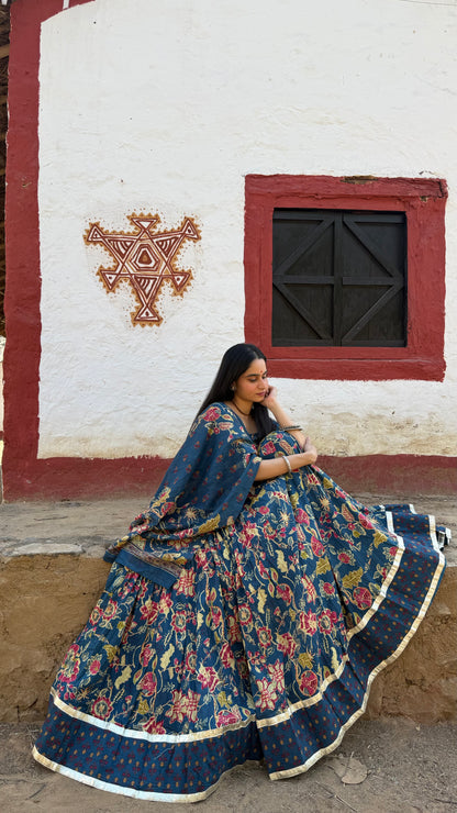 Radha Blue Cotton Lehenga