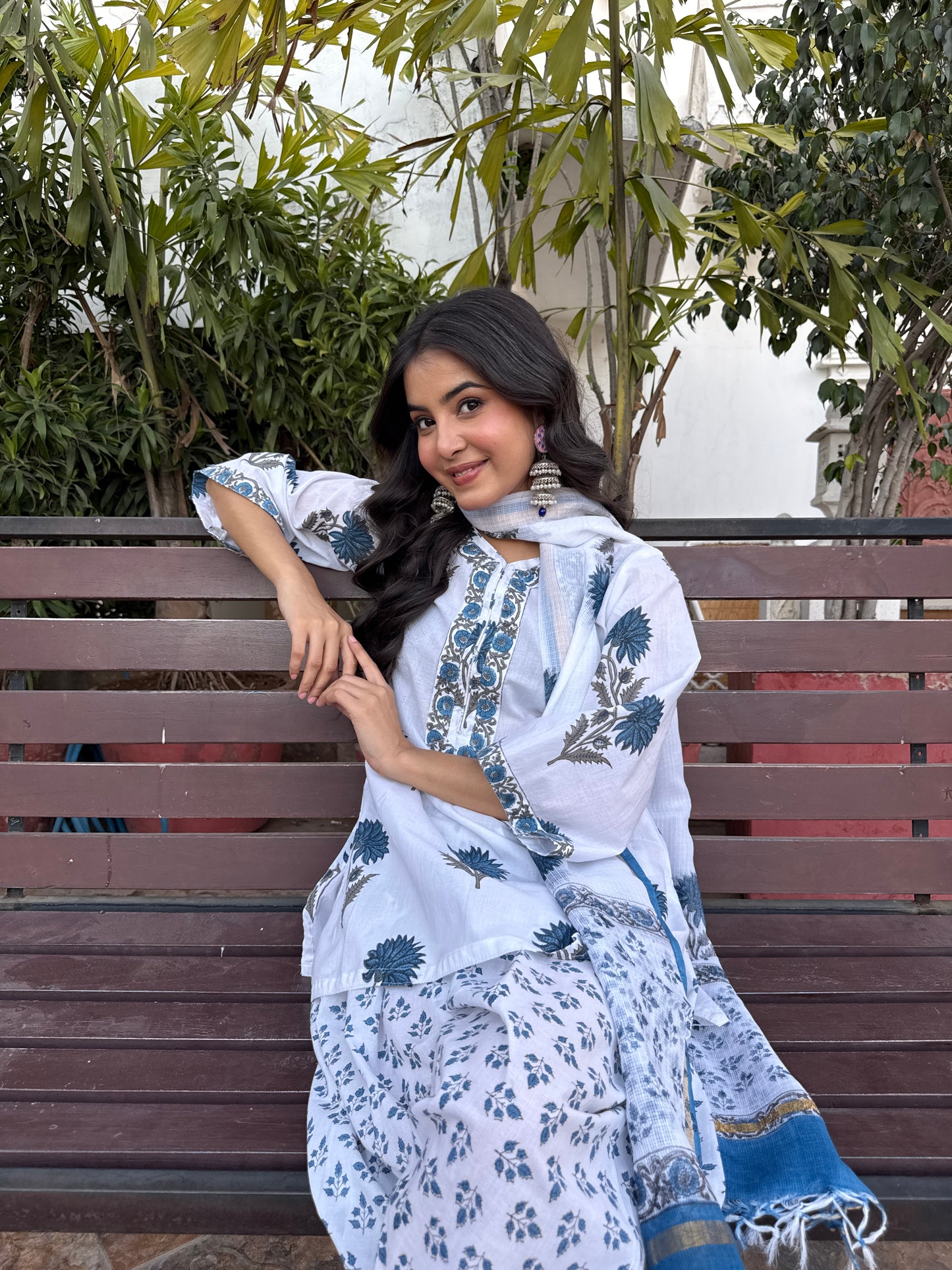 Prakriti Blue Handblock Farsi Set